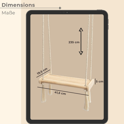 MAMOI® Babyschaukel aus Holz | Holzschaukel | Schaukelbrett aus Holz | Babyschaukel für zu Hause | Indoor-Schaukel | 100% ECO | Hergestellt in der EU.-1