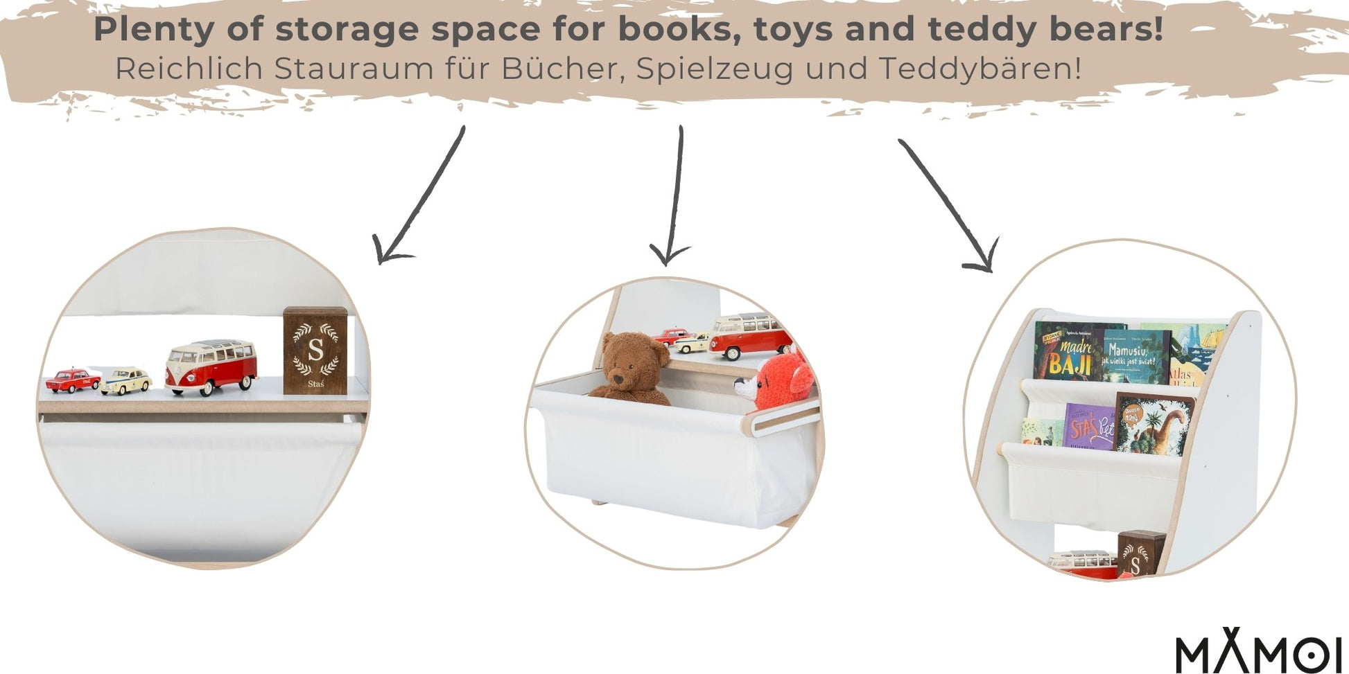 MAMOI® Bücherregal für Kinder, Book Shelf, Buchregal, Wandregal kinderregal, Kinderbücherregal, Bücherkiste für kinderzimmer, Bücherbank aus Holz, Kindermöbel für kleines Kind-2