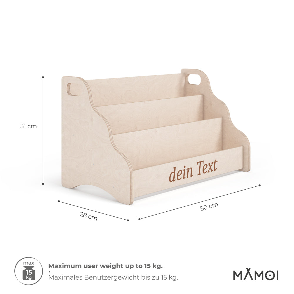 MAMOI® Personalisierte bücherregal mit namen für kinder, Bücherkiste für kinderzimmer, Book shelf, Buchregal, Wandregal kinderregal, Kinderbücherregal aus holz, Kindermöbel für kind montessori-2