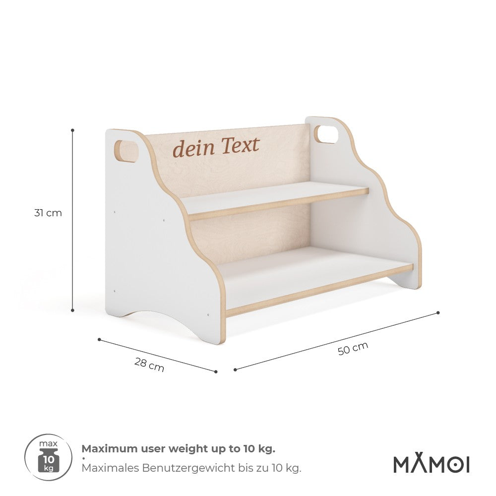 MAMOI® Personalisierte bücherregal mit namen für kinder, Bücherkiste für kinderzimmer, Book shelf, Buchregal, Wandregal kinderregal, Kinderbücherregal aus holz, Kindermöbel für kind montessori-2