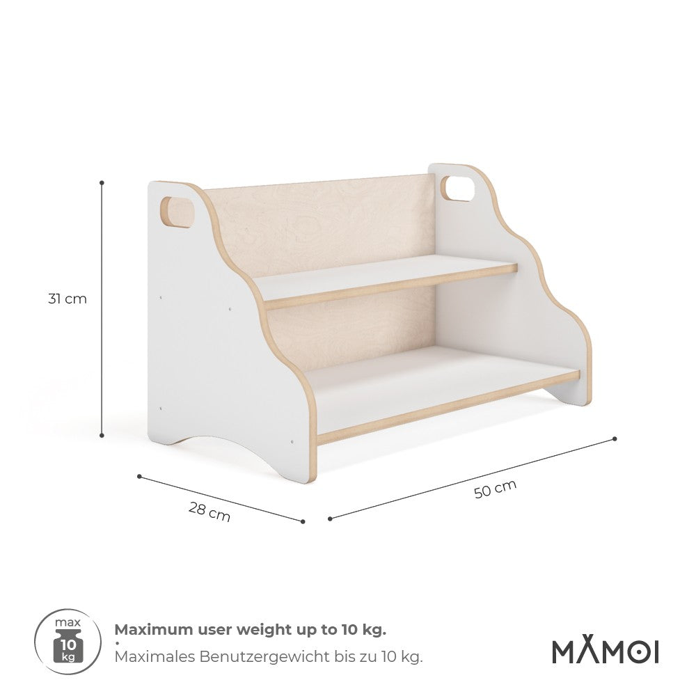 MAMOI® Bücherregal für kinder, Bücherkiste für kinderzimmer, Book shelf, Buchregal, Wandregal kinderregal, Kinderbücherregal, Bücherbank aus holz, Kindermöbel für kleines kind montessori-2