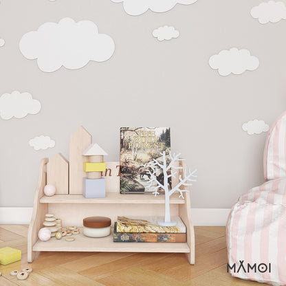 MAMOI® Personalisierte bücherregal mit namen für kinder, Bücherkiste für kinderzimmer, Book shelf, Buchregal, Wandregal kinderregal, Kinderbücherregal aus holz, Kindermöbel für kind montessori-4