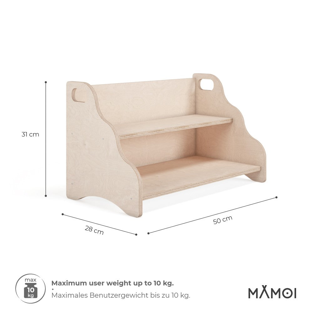 MAMOI® Bücherregal für kinder, Bücherkiste für kinderzimmer, Book shelf, Buchregal, Wandregal kinderregal, Kinderbücherregal, Bücherbank aus holz, Kindermöbel für kleines kind montessori-2