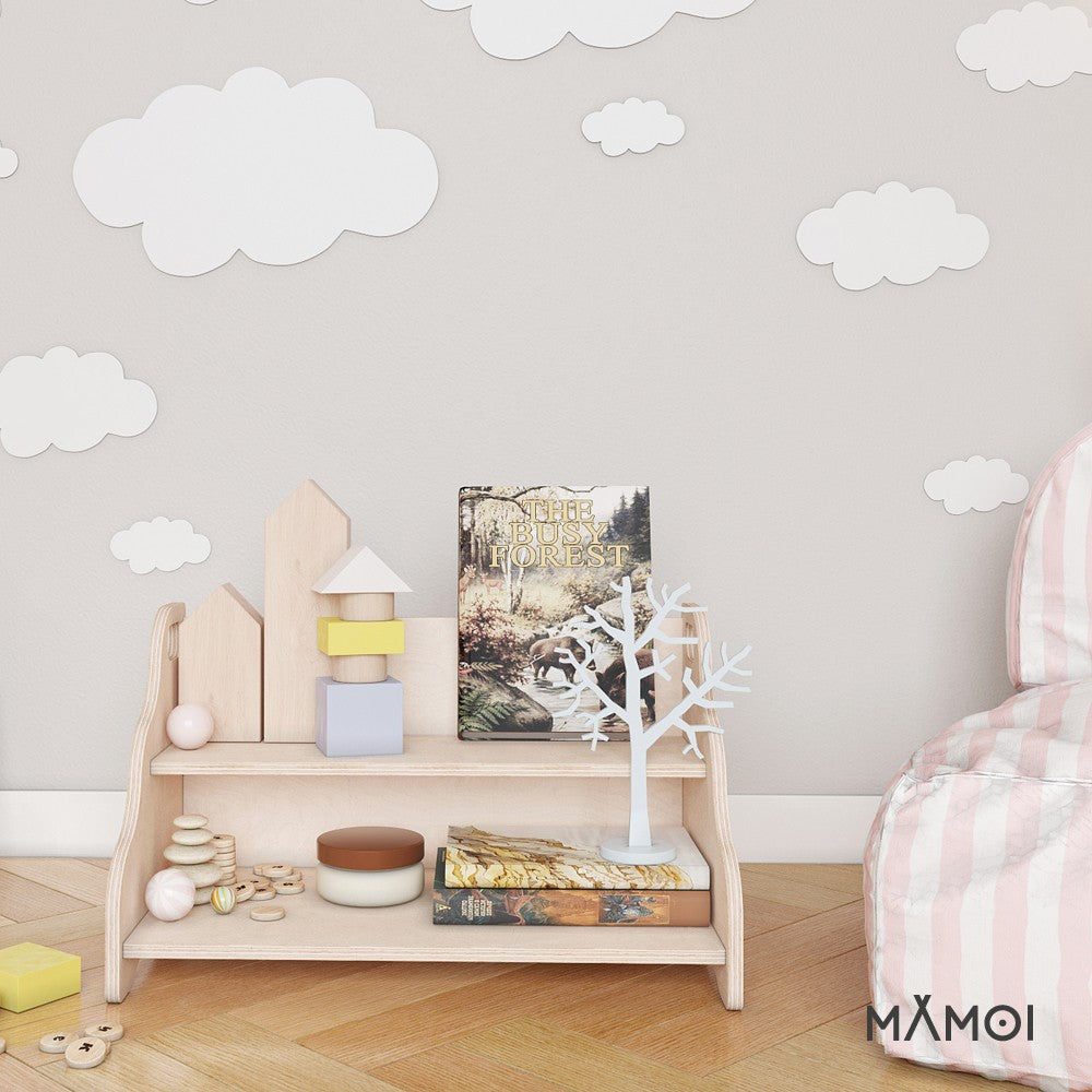 MAMOI® Bücherregal für kinder, Bücherkiste für kinderzimmer, Book shelf, Buchregal, Wandregal kinderregal, Kinderbücherregal, Bücherbank aus holz, Kindermöbel für kleines kind montessori-4