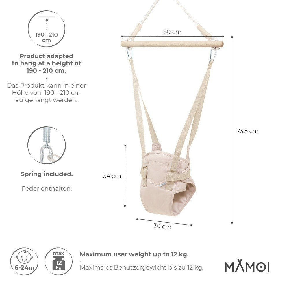 MAMOI® Türhopser baby ab 6 monate, Hopser baby jumper bouncer, Babyschaukel für türrahmen, Schaukel indoor, Türschaukel, Hüpfer, Kinderschaukel, Tür hopper, Babyhopser Swing-1