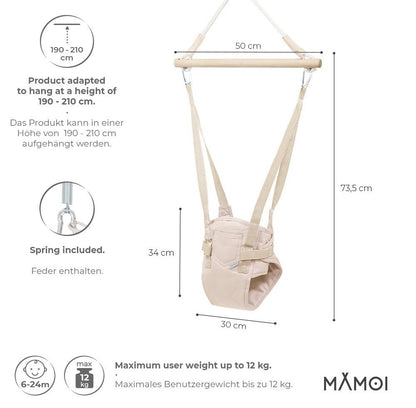 MAMOI® Türhopser baby ab 6 monate, Hopser baby jumper bouncer, Babyschaukel für türrahmen, Schaukel indoor, Türschaukel, Hüpfer, Kinderschaukel, Tür hopper, Babyhopser Swing-1