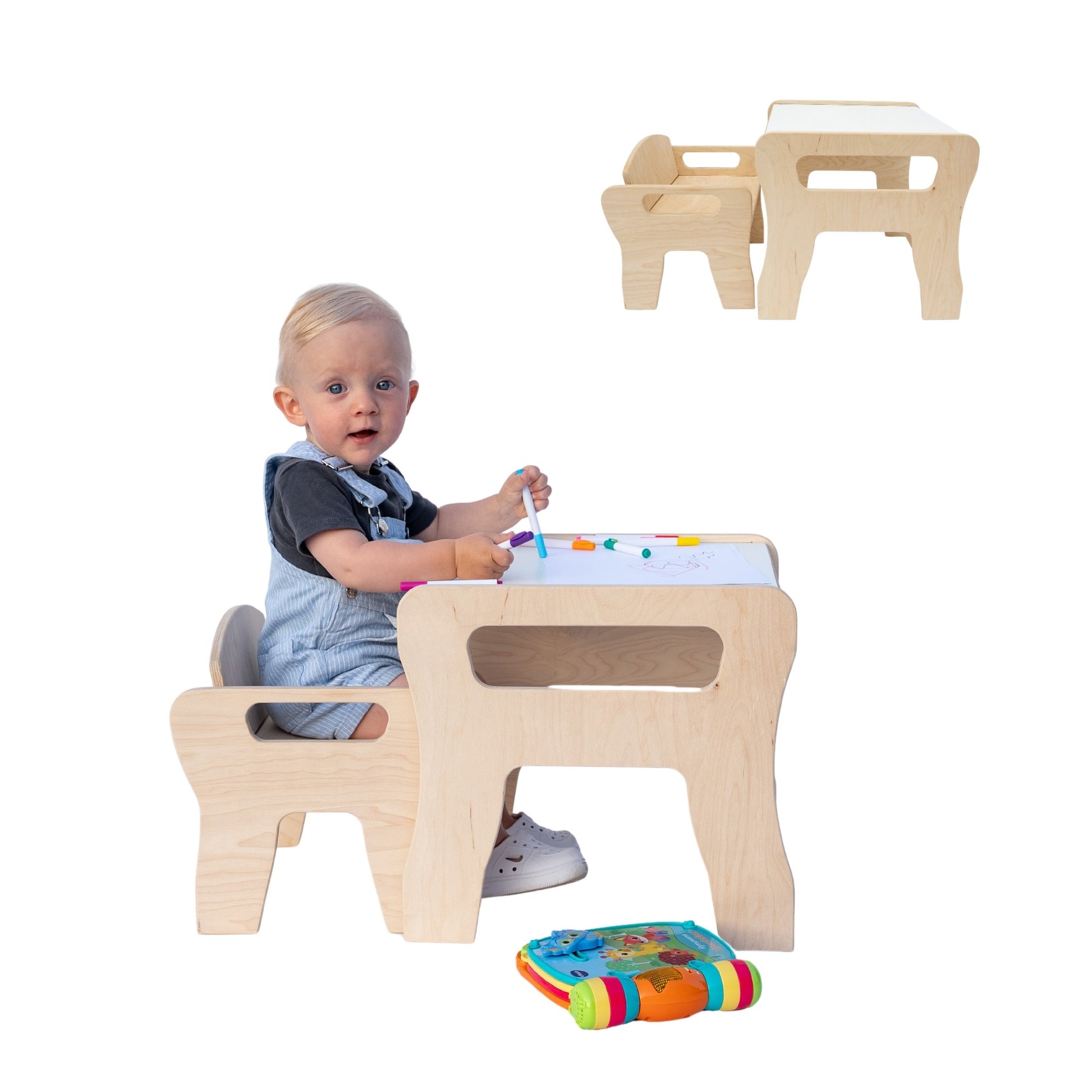 MAMOI® Stylisch Kinderzimmer Möbel: Kindertisch mit Stühle - Schreibtisch Sitzgruppe Tisch Stuhl Set Kinder - Kinderstuhl.-0