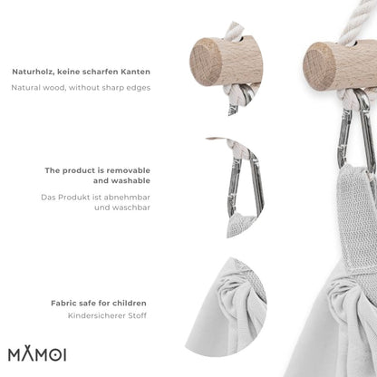 MAMOI® Hängewiege für EIN Baby | Federwiege für EIN Baby | Wiege | Hammock | Federwippe | Baby Federwiege | Hängematte | ECO | Made in EU-2