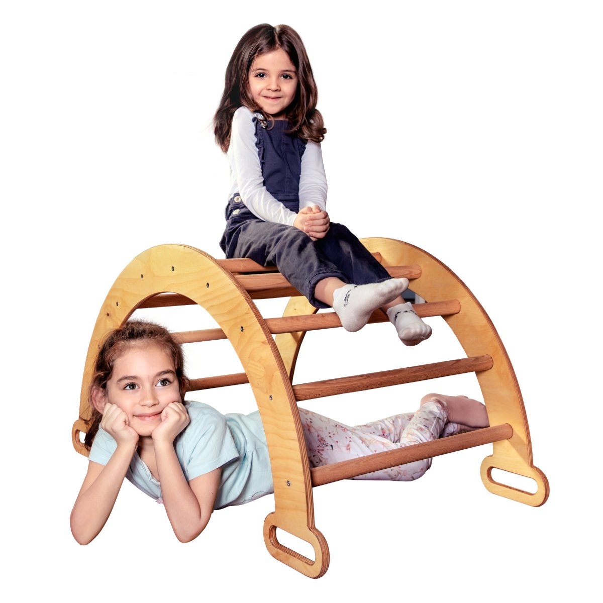 Climbing Arch & Rocker Balance - Montessori Climbers for Kids 1-7 y.o. – Beige-8