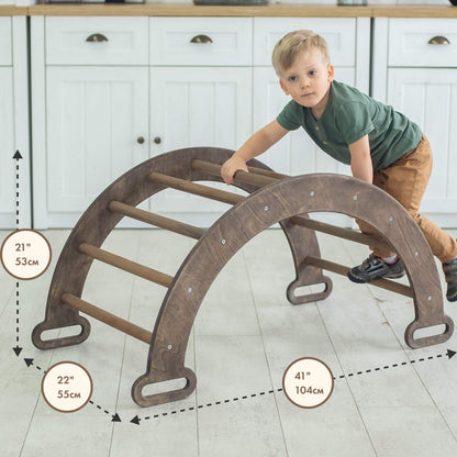 Climbing Arch & Rocker Balance - Montessori Climbers for Kids 1-7 y.o. – Chocolate-2