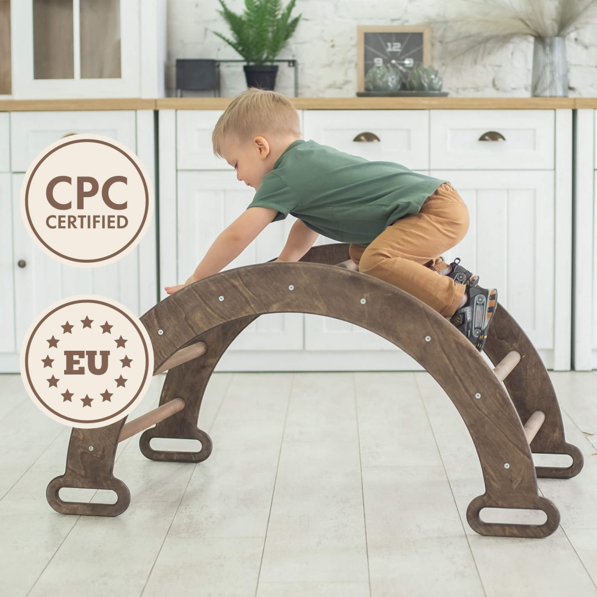 Climbing Arch & Rocker Balance - Montessori Climbers for Kids 1-7 y.o. – Chocolate-6