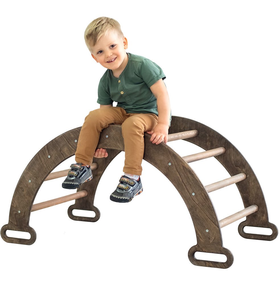 Climbing Arch & Rocker Balance - Montessori Climbers for Kids 1-7 y.o. – Chocolate-8