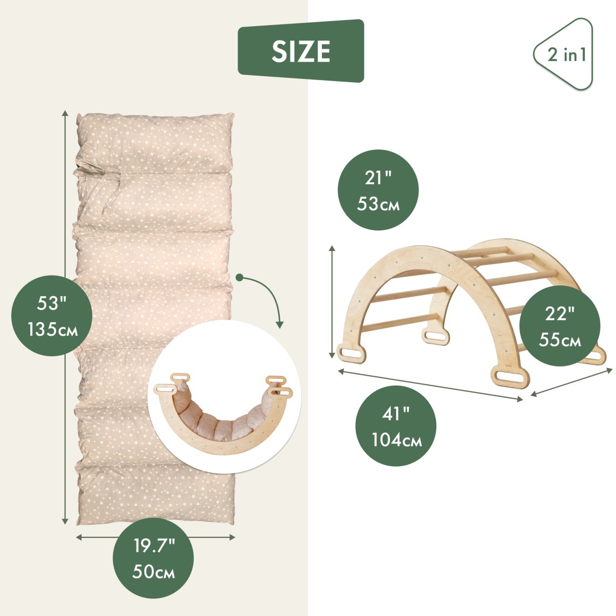 Cushion for Climbing Arch & Rocker Balance – Beige (Cushion Only)-5