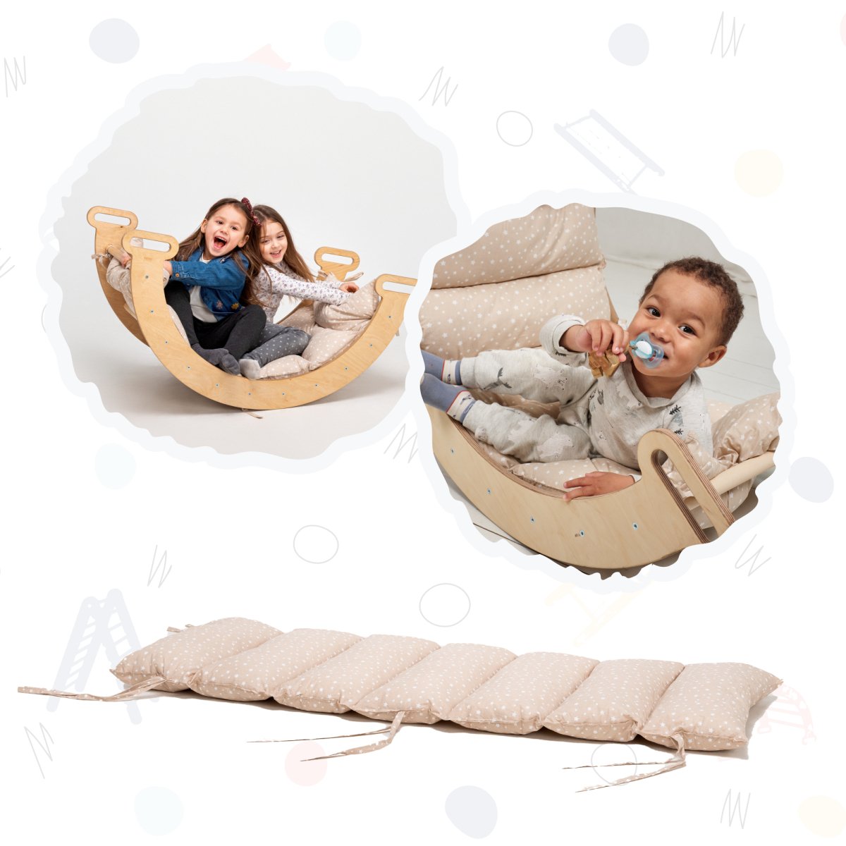 Cushion for Climbing Arch & Rocker Balance – Beige (Cushion Only)-0