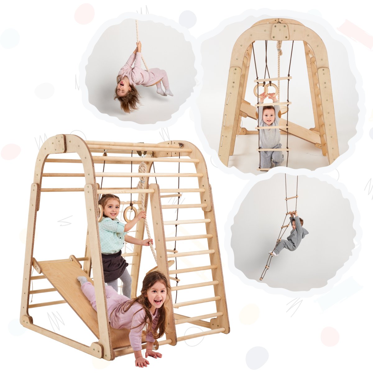 Indoor Playground for Toddlers - 7in1 Playground + Swings Set + Slide Board + Art Set-10