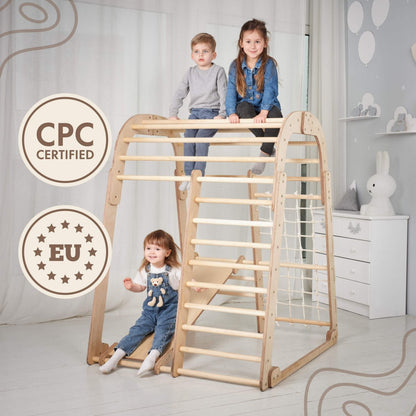 Indoor Wooden Playground for Children - 6in1 Playground + Swings Set + Slide Board-6