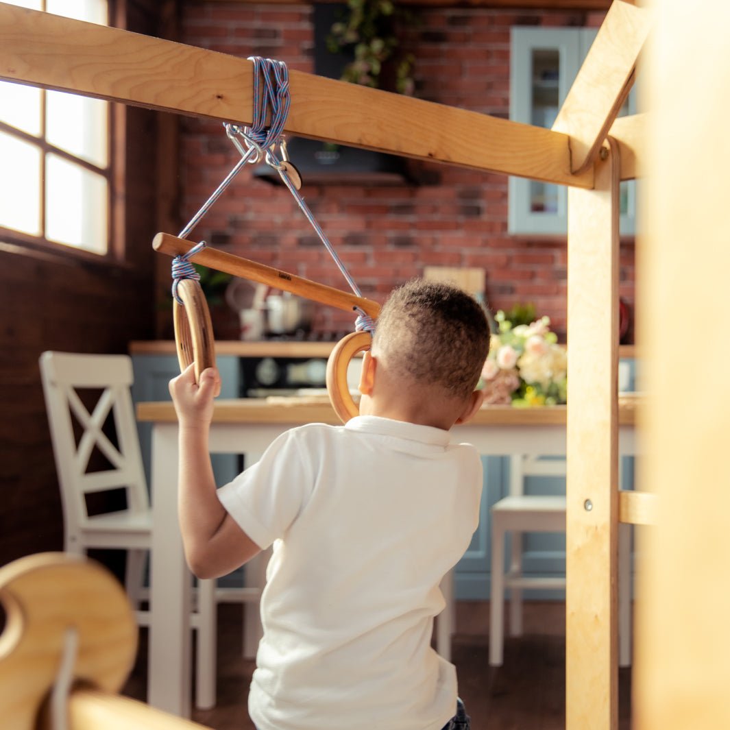 Indoor Wooden Playhouse with Swings-9