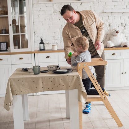 Foldable Step Stool for Toddlers - Kid Chair That Grows - Beige-3