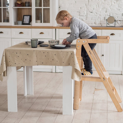 Foldable Step Stool for Toddlers - Kid Chair That Grows - Beige-4