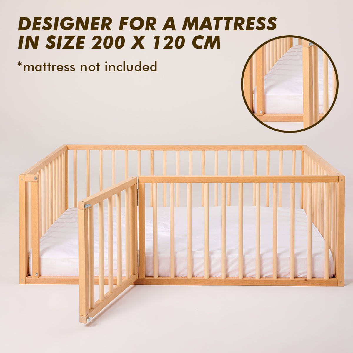 Montessori Bed For Kids and Toddlers from 6 month (EU Size 200x120 cm)-4