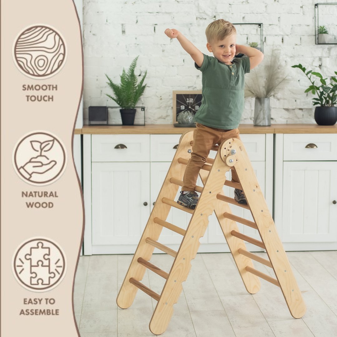 Montessori Triangle Ladder - Handmade Climber for Kids 1-7 y.o.-4