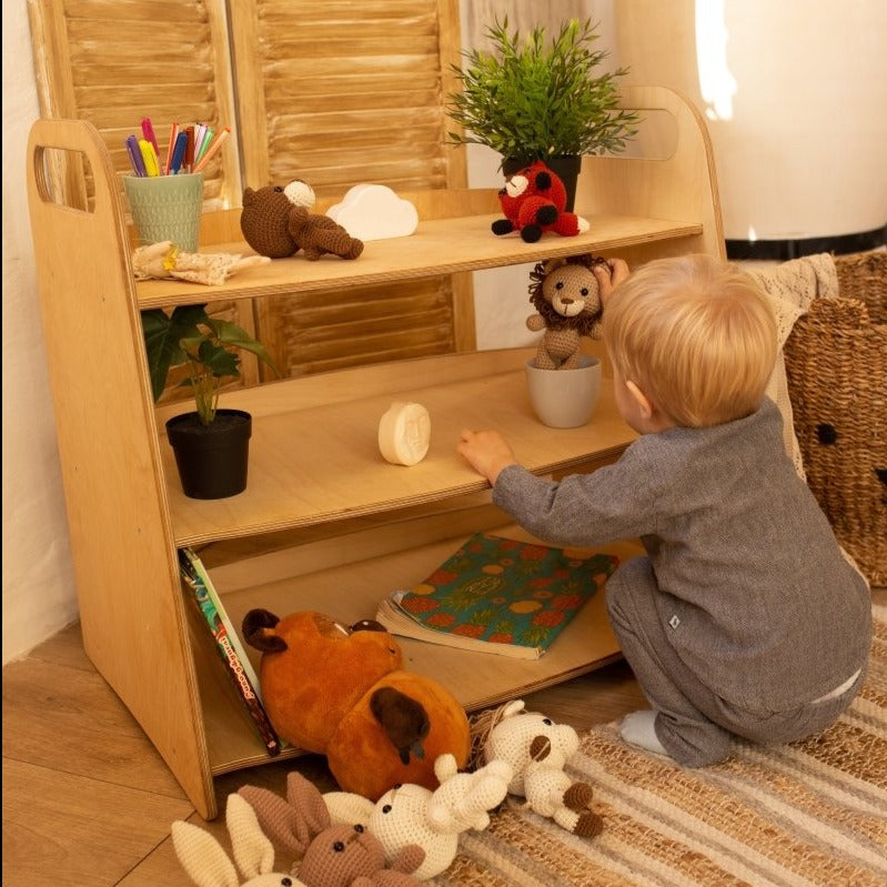 Montessori Wooden Toy Shelf-4