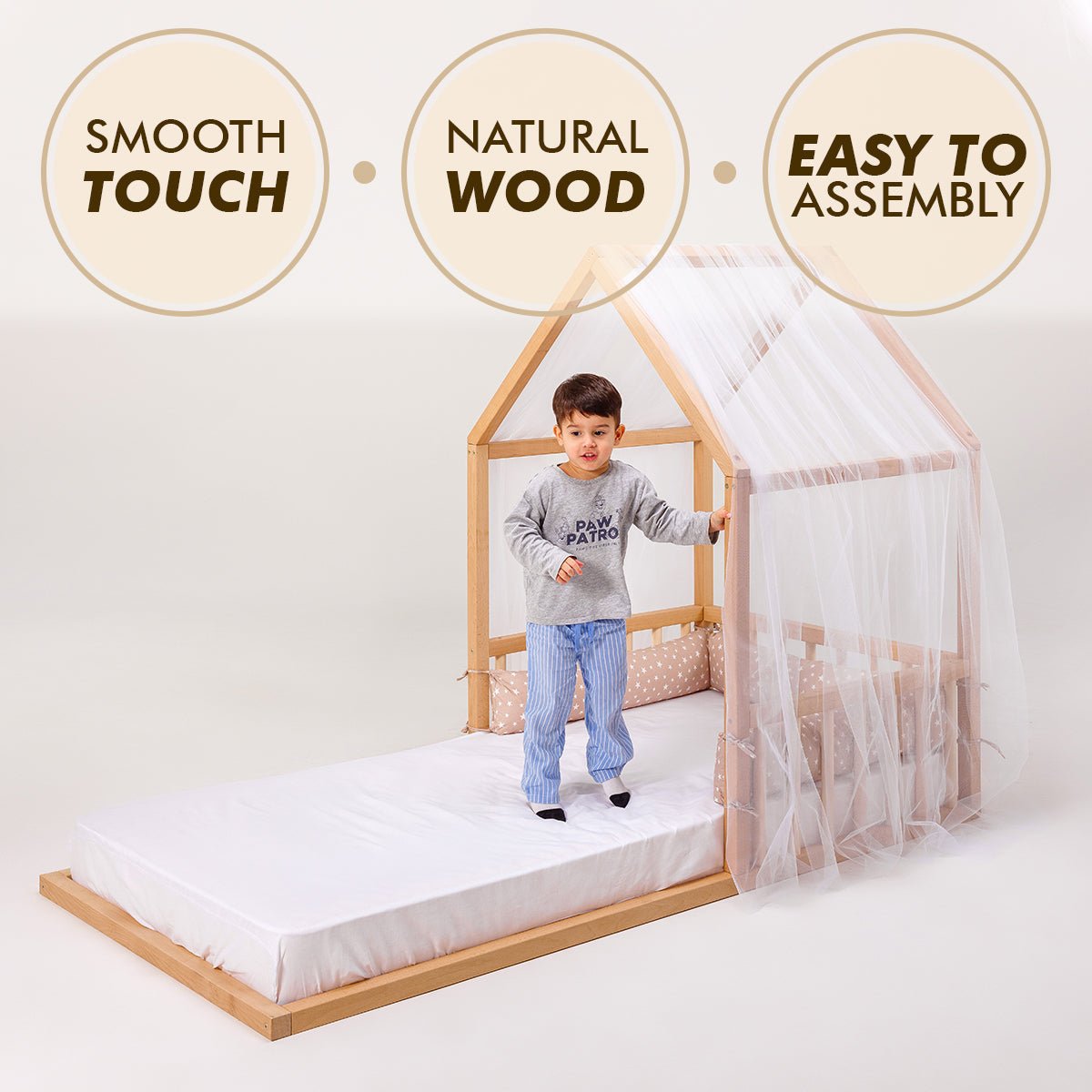 Small House Bed For Kids and Toddlers from 2 y.o. (US Twin-Size)-8