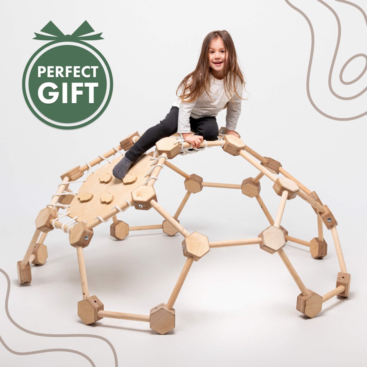 Wooden Climbing Frame Geodome / Climbing Dome for Kids 2-6 y.o.-6