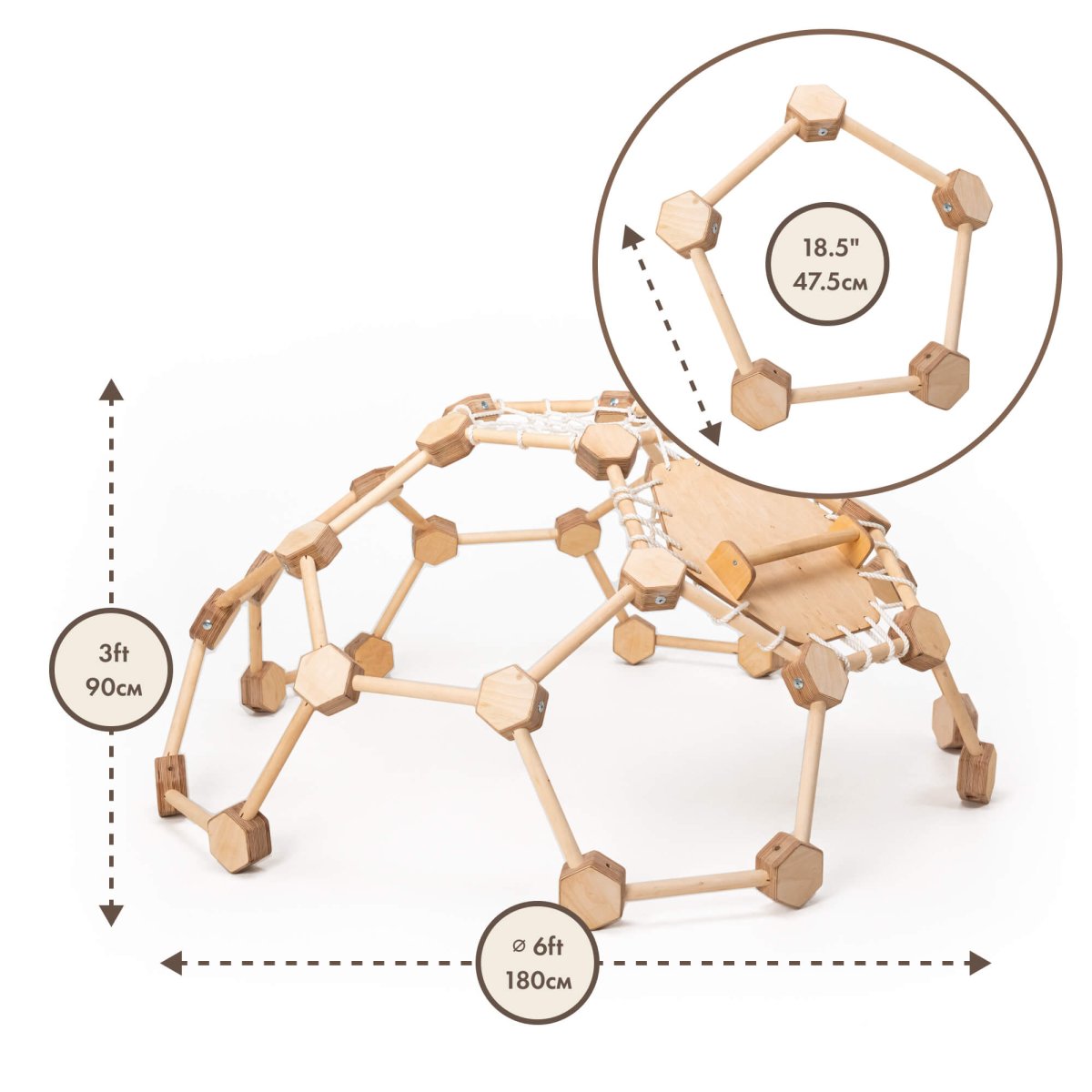 Wooden Climbing Frame Geodome / Climbing Dome for Kids 2-6 y.o.-2