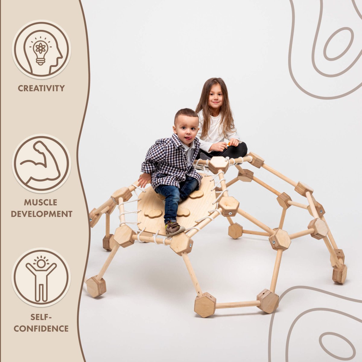 Wooden Climbing Frame Geodome / Climbing Dome for Kids 2-6 y.o.-3