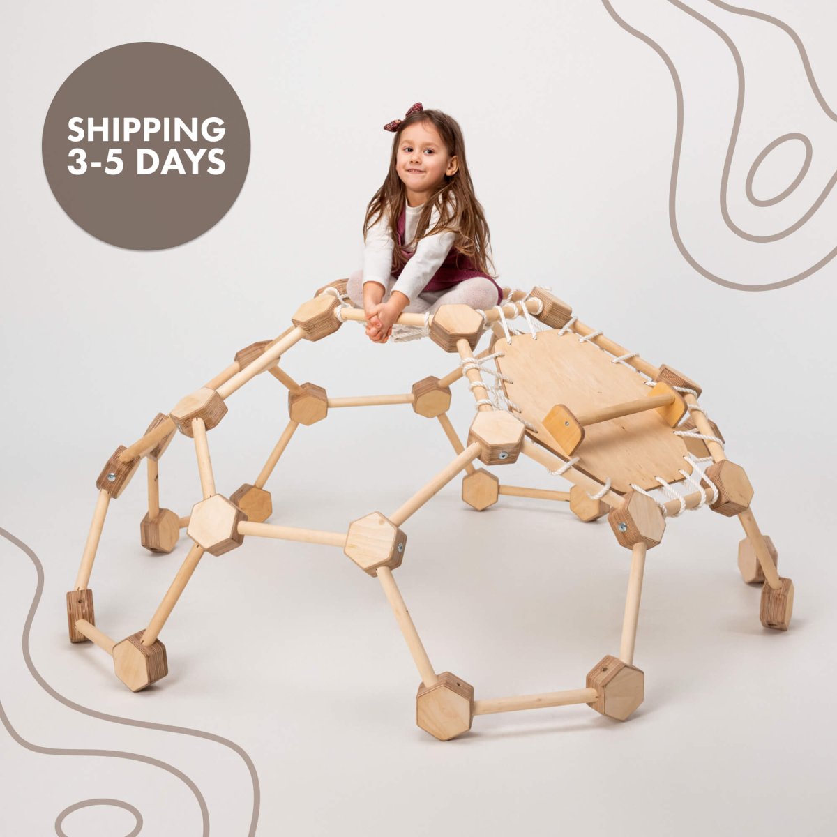 Wooden Climbing Frame Geodome / Climbing Dome for Kids 2-6 y.o.-7