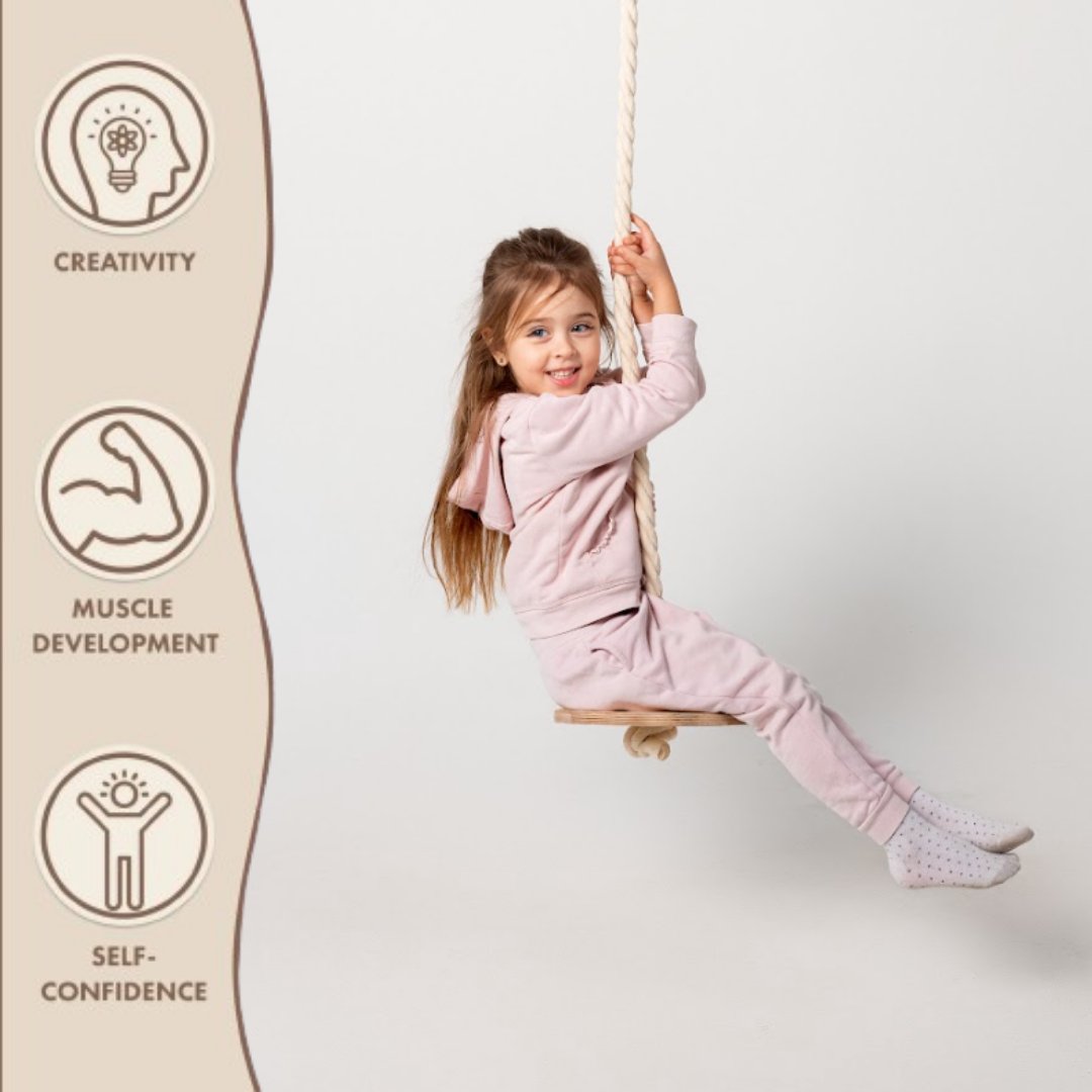 Wooden rope swing for kids-3