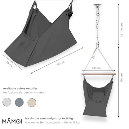 MAMOI® Hängewiege für EIN Baby | Federwiege für EIN Baby | Wiege | Hammock | Federwippe | Baby Federwiege | Hängematte | ECO | Made in EU-1